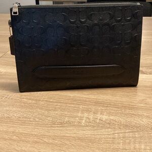 Coach Black Embossed Toiletry Bag